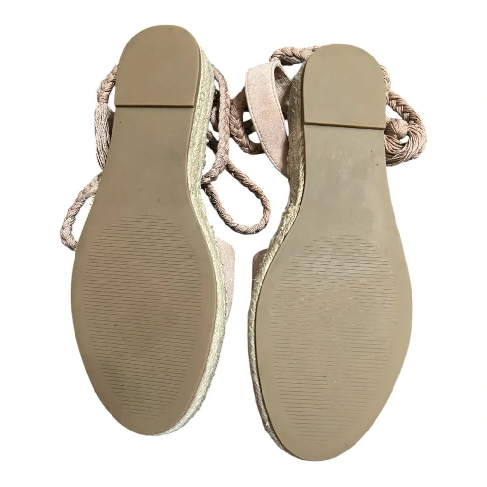 Re-posh Steve Madden Women's Blush Suede Espadrille Lace-Up Flats